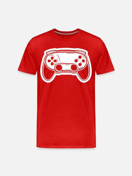 Video Game Controller Drawing - Men's Premium Organic T-Shirt - red