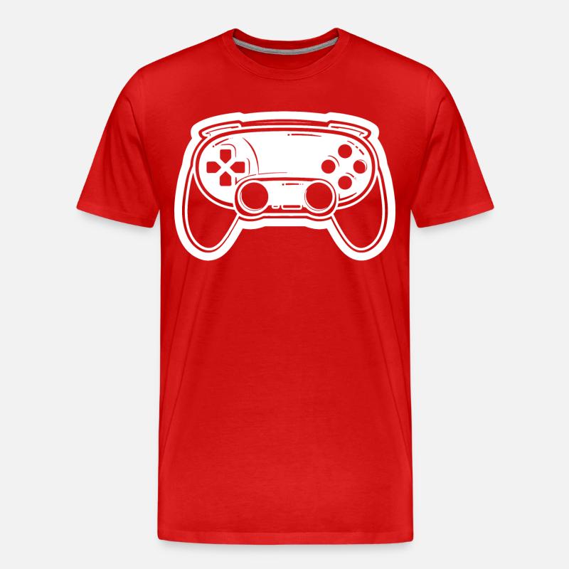 Video Game Controller Drawing - Men's Premium Organic T-Shirt - red