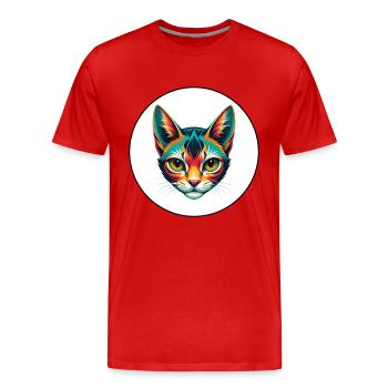 Pixie Bob Cat Breed Cartoon Kawaii Animal Pet - Men's Premium Organic T-Shirt - red - Front - Damien (186cm)