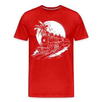 Railway Graphic - Men's Premium Organic T-Shirt - red - Front - Damien (186cm)