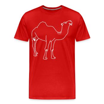 Dromedary lineart - Men's Premium Organic T-Shirt - red - Front - Damien (186cm)