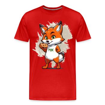 Fox with biscuits - Men's Premium Organic T-Shirt - red - Front - Damien (186cm)