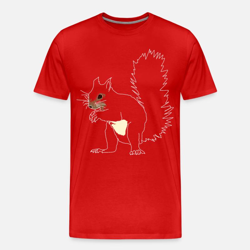 Eichhörnchen lineart - Männer Premium Bio T-Shirt - Rot