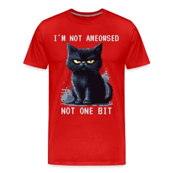 I'm Not Ameowsed Black Cat Pixel Art - Men's Premium Organic T-Shirt - red - Front - Damien (186cm)