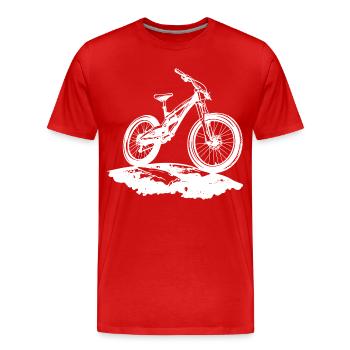Vététiste - T-shirt bio Premium Homme - rouge - Devant - Damien (186cm)