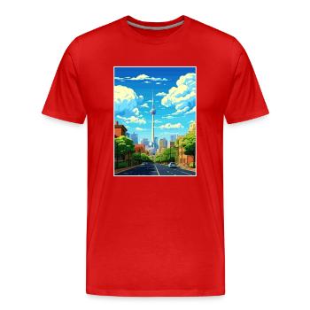 Johannesburg Südafrika Reiseposter Souvenir - Männer Premium Bio T-Shirt - Rot - Vorne - Damien (186cm)