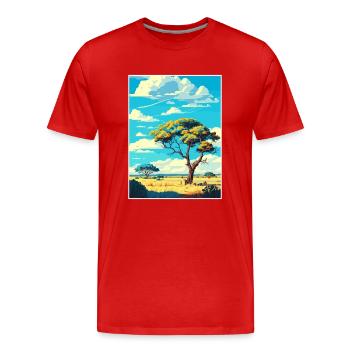 Krüger Nationalpark Südafrika Reiseposter - Männer Premium Bio T-Shirt - Rot - Vorne - Damien (186cm)
