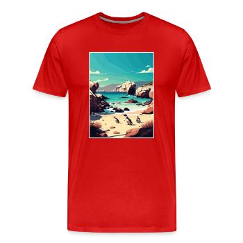 Boulder Beach Südafrika Reiseposter Souvenir - Männer Premium Bio T-Shirt - Rot - Vorne - Damien (186cm)