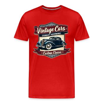 Vintage Automobil Retro Design - Männer Premium Bio T-Shirt - Rot - Vorne - Damien (186cm)