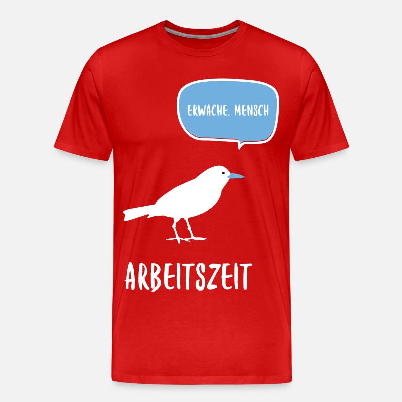 Arbeitszeit - Männer Premium Bio T-Shirt - Rot