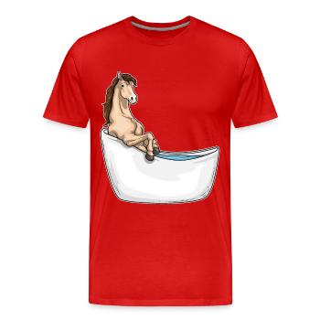 Baignoire pour chevaux - T-shirt bio Premium Homme - rouge - Devant - Damien (186cm)