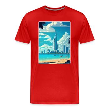 Pattaya Thailand Thai Reise Poster Souvenir WPA - Männer Premium Bio T-Shirt - Rot - Vorne - Damien (186cm)