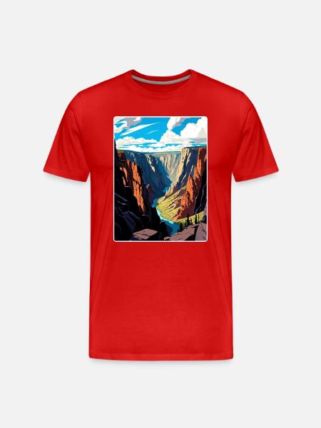 Black Canyon National Park Colorado Travel Poster - Men's Premium Organic T-Shirt - red
