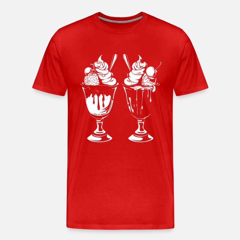 Eisbecher Grafik - Männer Premium Bio T-Shirt - Rot