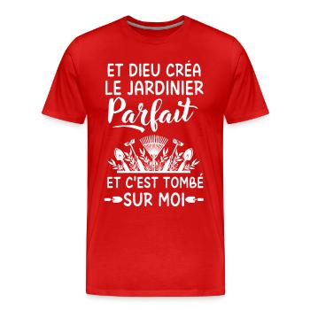 Humour jardinage jardin jardiner - T-shirt bio Premium Homme - rouge - Devant - Damien (186cm)