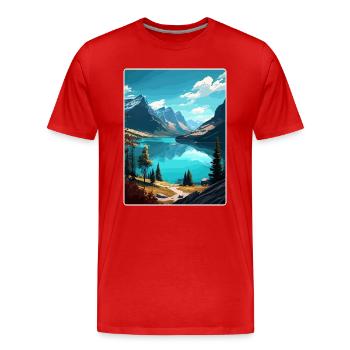 Gletscher-Nationalpark Reiseposter Souvenir WPA - Männer Premium Bio T-Shirt - Rot - Vorne - Damien (186cm)