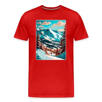 Copper Mountain Colorado Travel Poster Souvenir - Men's Premium Organic T-Shirt - red - Front - Damien (186cm)