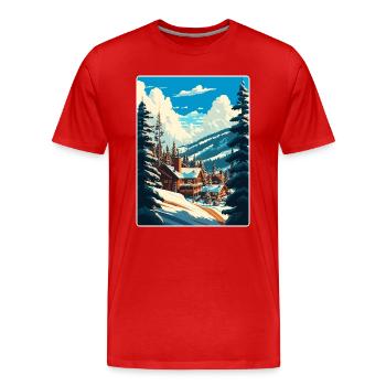 Vail Ski Resort Skifahren Reise Poster Souvenir WPA - Männer Premium Bio T-Shirt - Rot - Vorne - Damien (186cm)