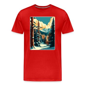 Beaver Creek Ski Travel Poster Souvenir Paint WPA - Men's Premium Organic T-Shirt - red - Front - Damien (186cm)