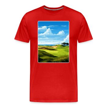 Bandon Dunes Golf Resort Reiseposter Souvenir - Männer Premium Bio T-Shirt - Rot - Vorne - Damien (186cm)
