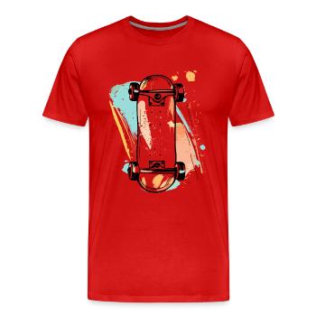 Skateboarding Streetart - Männer Premium Bio T-Shirt - Rot - Vorne - Damien (186cm)
