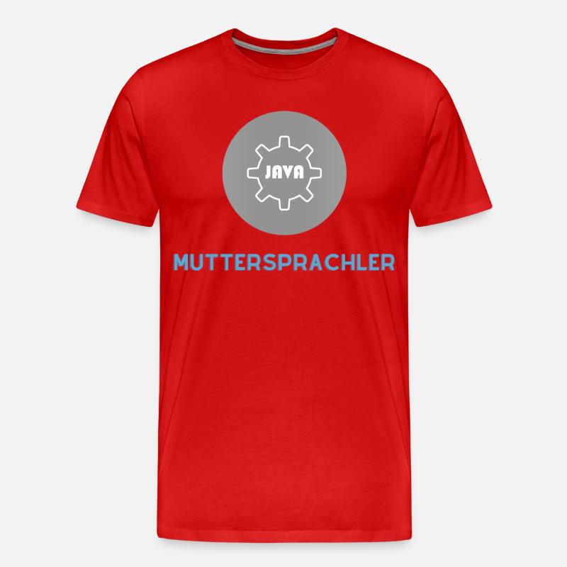 Muttersprachler: JavaScript Edition - Männer Premium Bio T-Shirt - Rot
