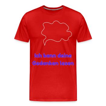 Je peux lire dans tes pensées - T-shirt bio Premium Homme - rouge - Devant - Damien (186cm)