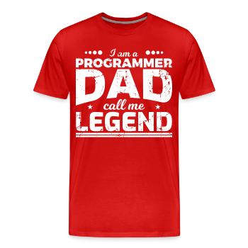 Papa codeur - T-shirt bio Premium Homme - rouge - Devant - Damien (186cm)