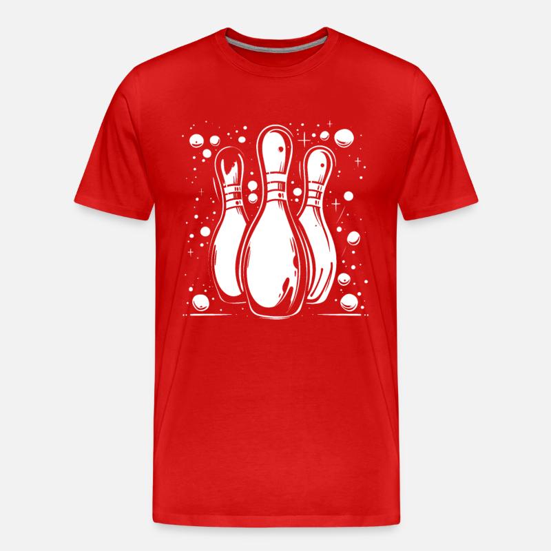 Bowling - Männer Premium Bio T-Shirt - Rot