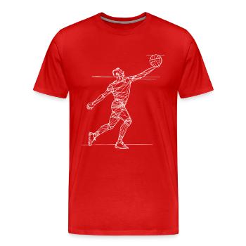 Volleyballspieler Skizze - Männer Premium Bio T-Shirt - Rot - Vorne - Damien (186cm)