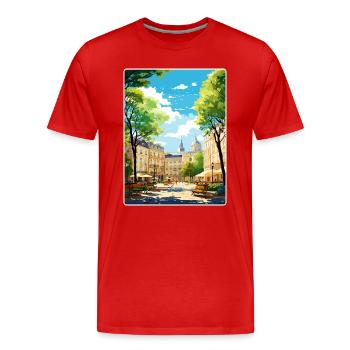 Aix En Provence France Travel Poster Souvenir WPA - Men's Premium Organic T-Shirt - red - Front - Damien (186cm)