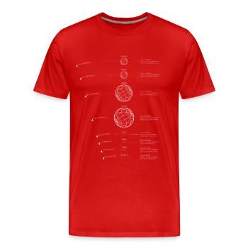 Planètes du système solaire | Graphique du système solaire - T-shirt bio Premium Homme - rouge - Devant - Damien (186cm)