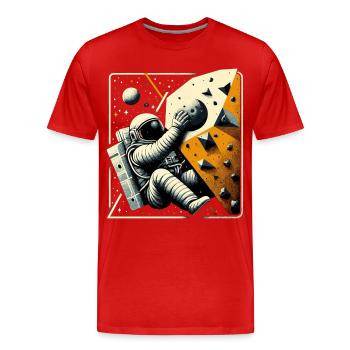 Bouldern Astronaut Raumfahrer Geschenk - Männer Premium Bio T-Shirt - Rot - Vorne - Damien (186cm)