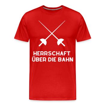 Domination on the fencing track - Men's Premium Organic T-Shirt - red - Front - Damien (186cm)
