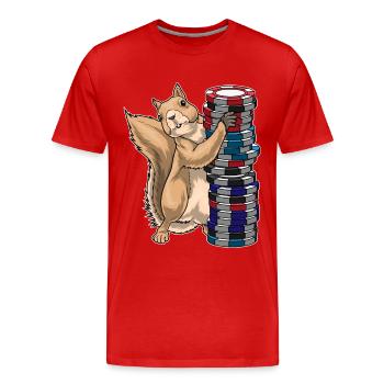 Meerkat Poker Jetons de poker - T-shirt bio Premium Homme - rouge - Devant - Damien (186cm)