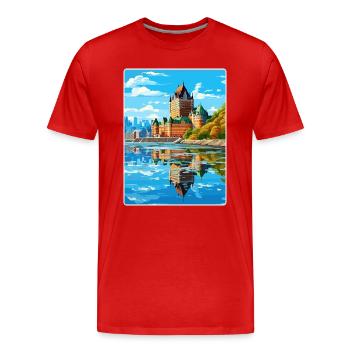 Quebec City Kanada Reise Poster Souvenir Farbe WP - Männer Premium Bio T-Shirt - Rot - Vorne - Damien (186cm)