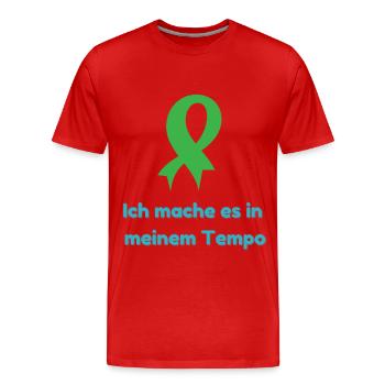 Ich mache es in meinem Tempo - Männer Premium Bio T-Shirt - Rot - Vorne - Damien (186cm)