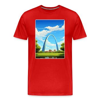 Gateway Arch Nationalpark Reiseplakat Souvenir - Männer Premium Bio T-Shirt - Rot - Vorne - Damien (186cm)