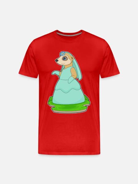 Suricate Voile de mariée Mariage - T-shirt bio Premium Homme - rouge