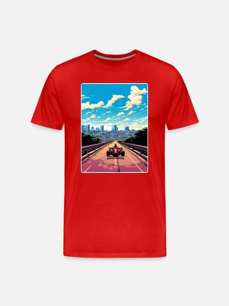 Austin Circuit Motorsport Race Texas Travel Poster - Men's Premium Organic T-Shirt - red