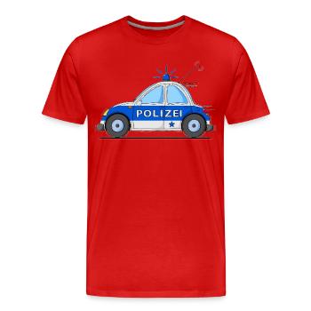Polizeiauto Blau - Männer Premium Bio T-Shirt - Rot - Vorne - Damien (186cm)