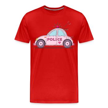 Voiture de Police Police Rose - T-shirt bio Premium Homme - rouge - Devant - Damien (186cm)