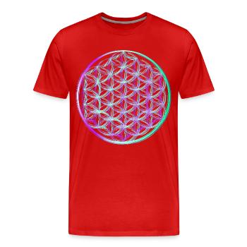 Fleur de Vie - T-shirt bio Premium Homme - rouge - Devant - Damien (186cm)