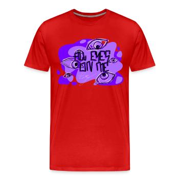 Les yeux sur moi - Calypso Blous - T-shirt bio Premium Homme - rouge - Devant - Damien (186cm)