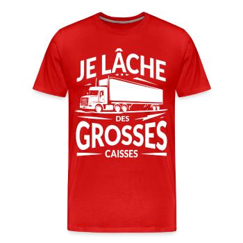 Je lâche des grosses caisses - T-shirt bio Premium Homme - rouge - Devant - Damien (186cm)
