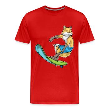 Été de surf Fox Surf - T-shirt bio Premium Homme - rouge - Devant - Damien (186cm)