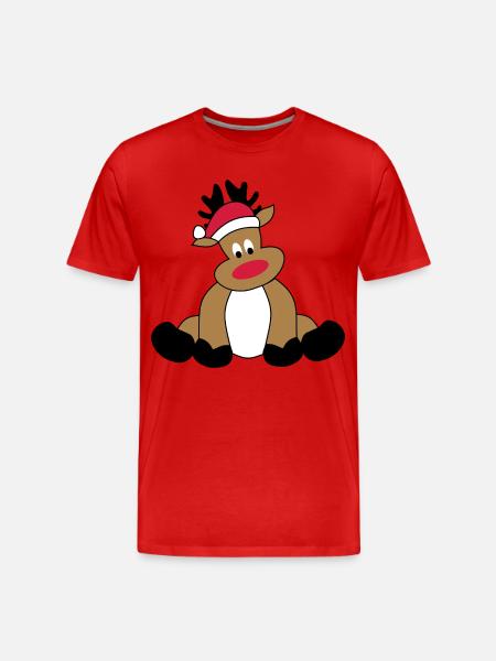 Reindeer for Christmas - Men's Premium Organic T-Shirt - red