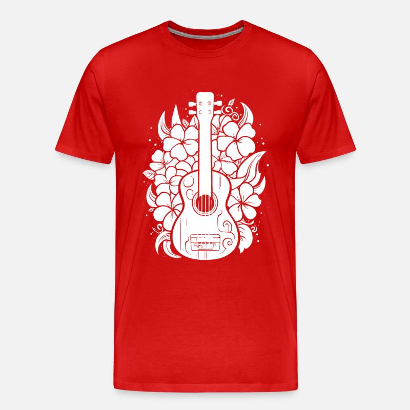 Cartoon Ukulele - Männer Premium Bio T-Shirt - Rot