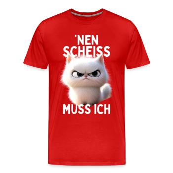 Chat, je n’ai rien à foutre pas des chats - T-shirt bio Premium Homme - rouge - Devant - Damien (186cm)