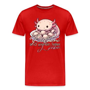 Axolotl Pelmeni Teller Liebe Geschenk - Männer Premium Bio T-Shirt - Rot - Vorne - Damien (186cm)